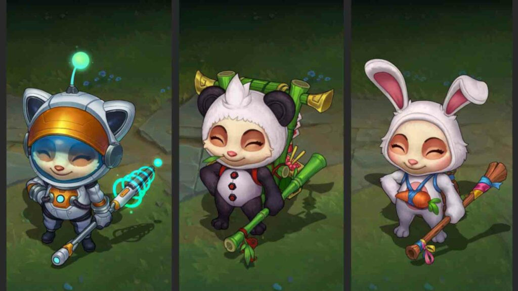 Teemo Astronalta, Teemo Panda, Teemo Pelo Branquinho