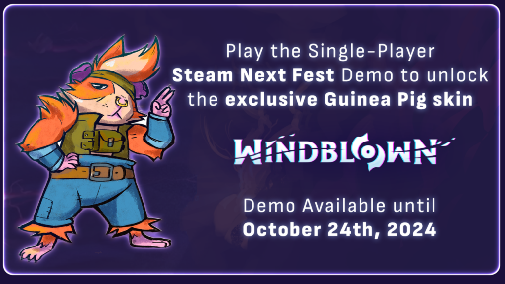 Jogue a Demo na Steam Next Fest no modo single player para desbloquear a skin exclusiva Guinea Pig